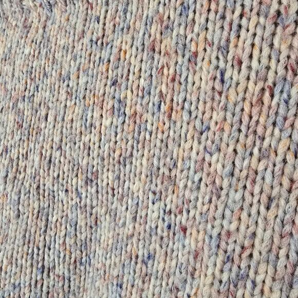 J Crew Pink TurtleNeck Sweater Wool Blend Boxy Cropped Pink Multi Size XL - Picture 4 of 7